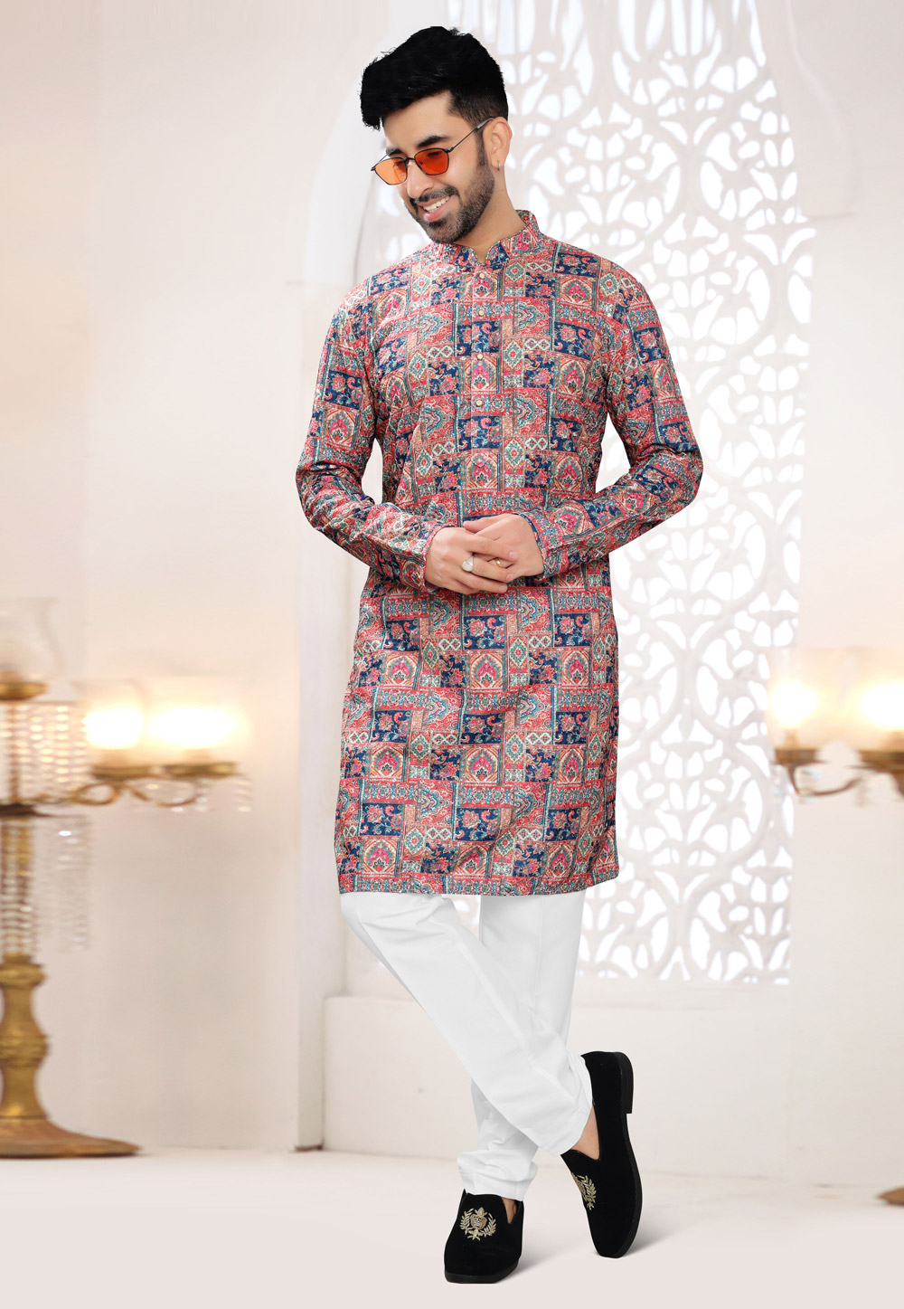 Multicolor Rayon Kurta Pajama 304947