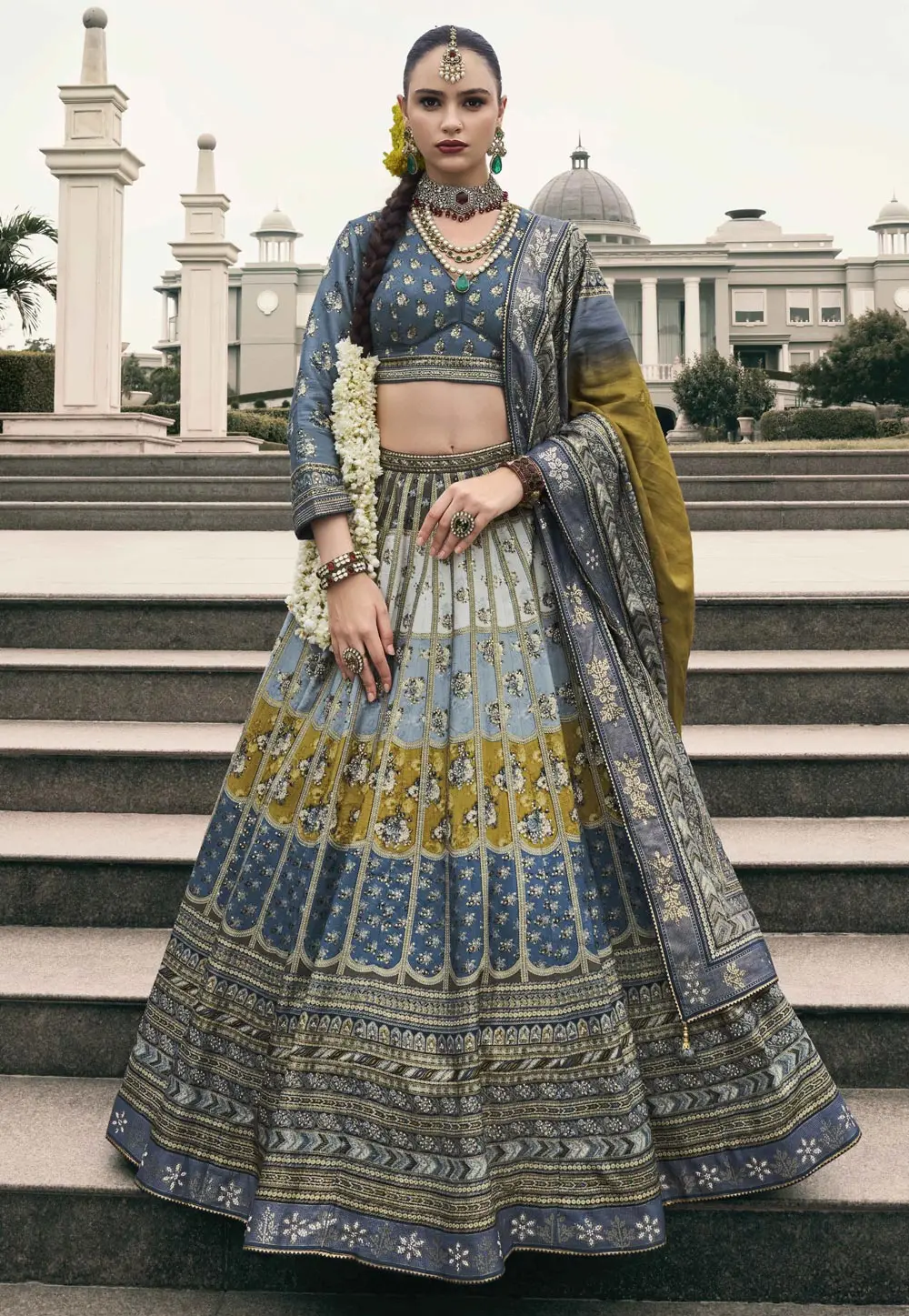 Multicolor Silk Circular Lehenga Choli 302571