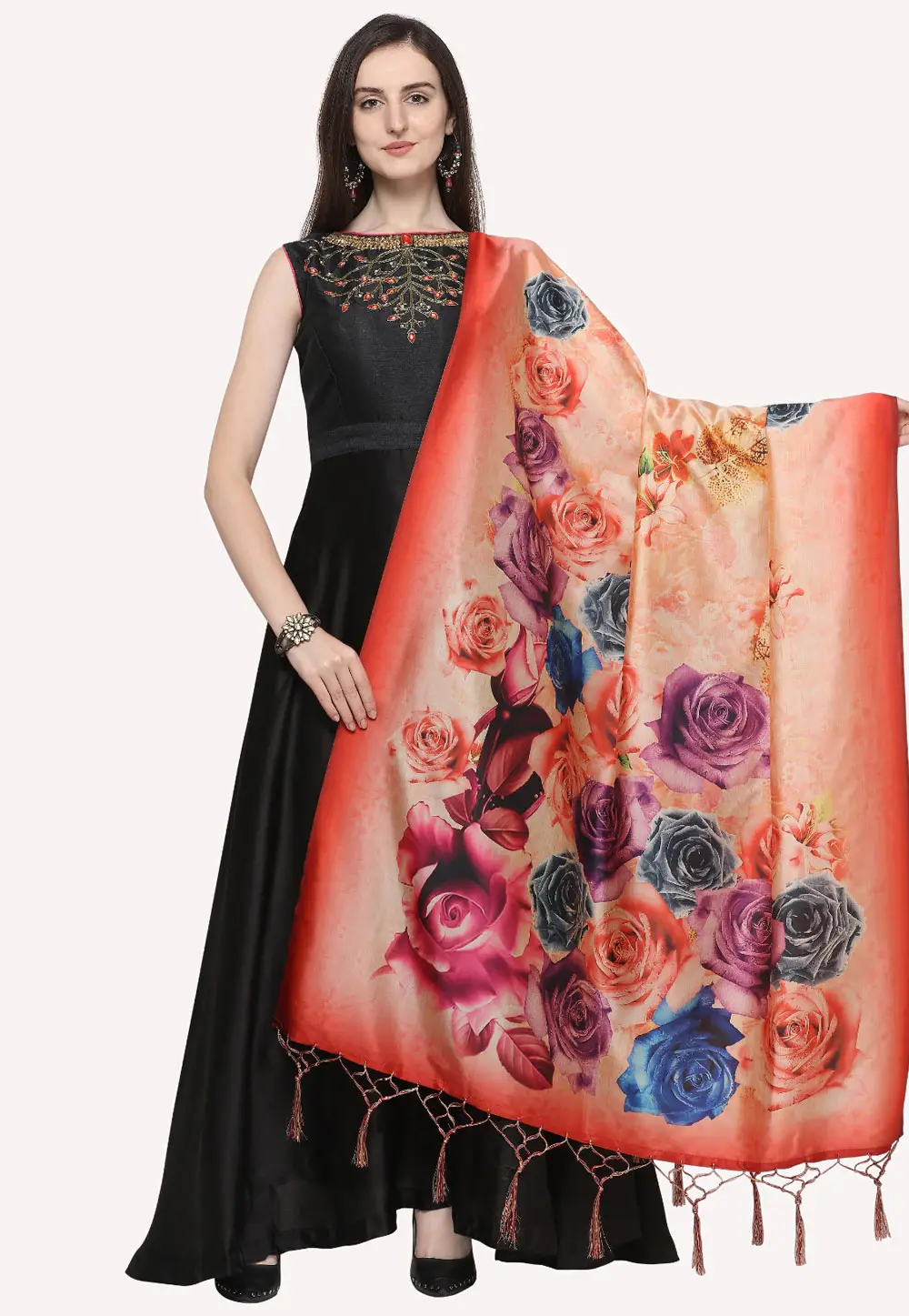 Multicolor Silk Dupatta 296499