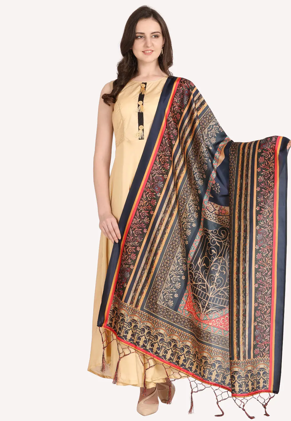 Multicolor Silk Dupatta 296502