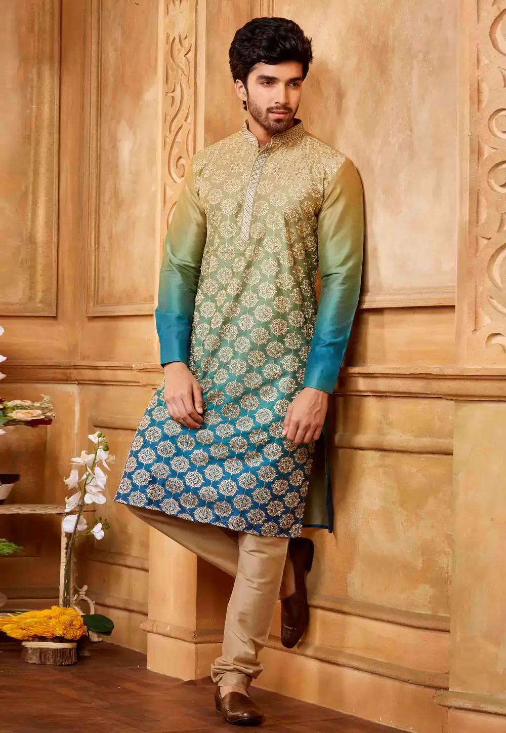 Multicolor Silk Kurta Pajama 288875