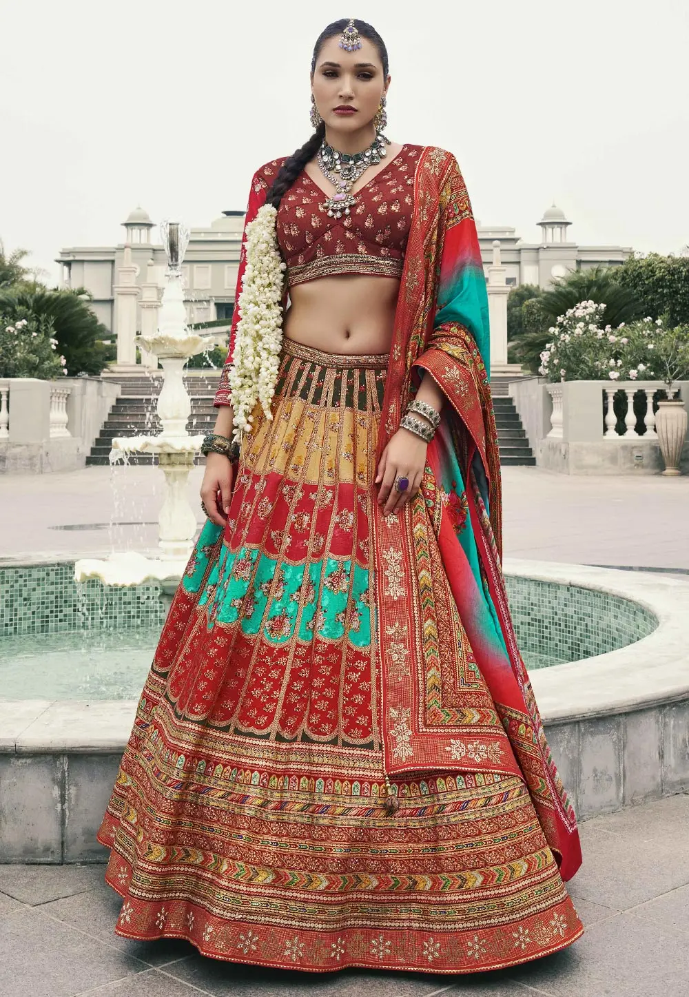 Multicolor Silk Lehenga Choli 302569