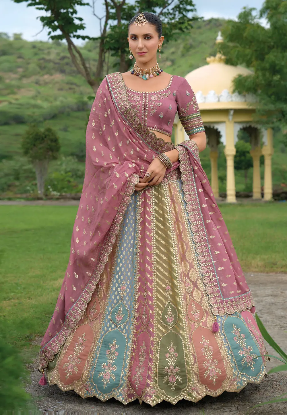 Multicolor Silk Lehenga Choli 301291