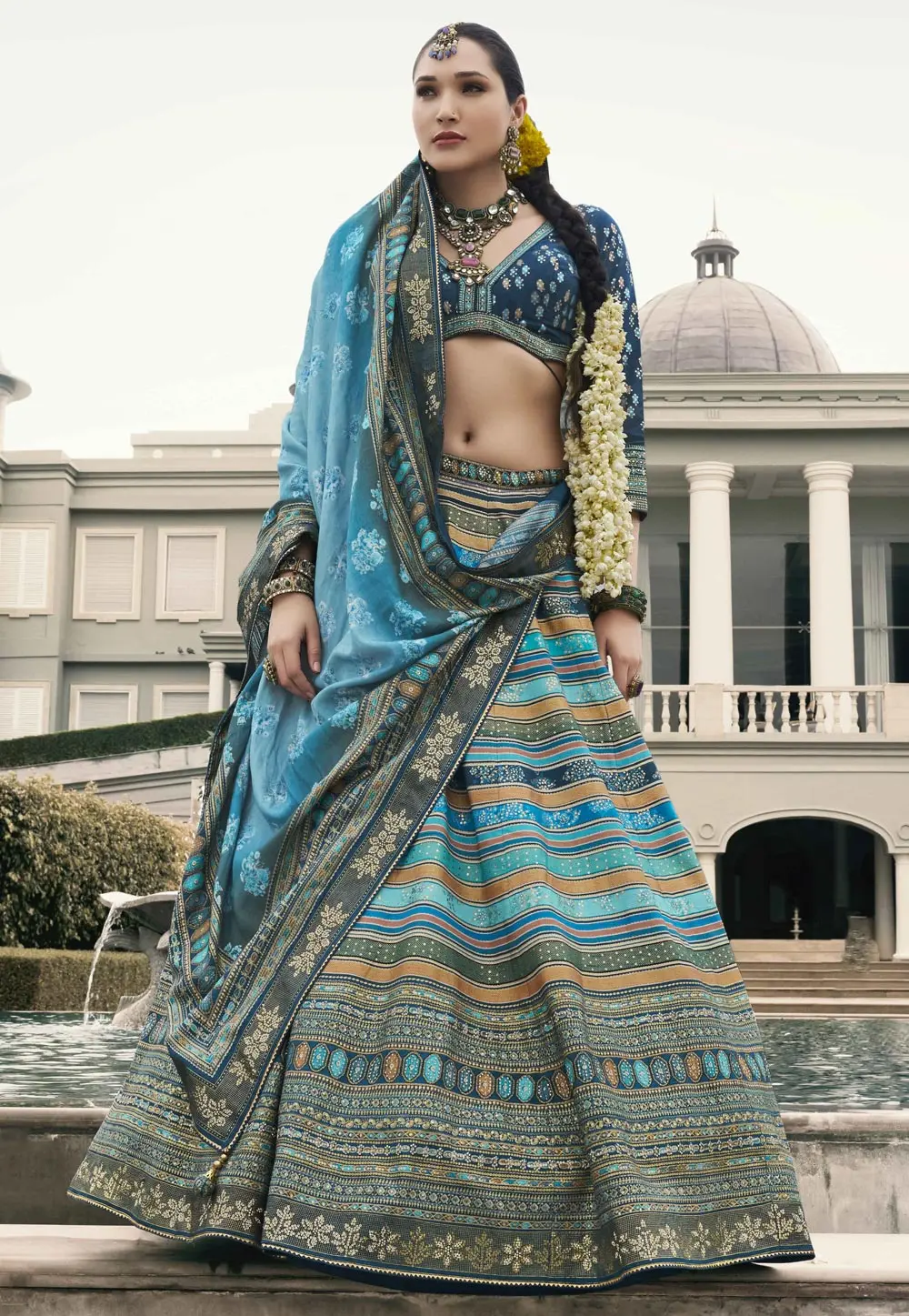 Multicolor Silk Lehenga Choli For Wedding 302576