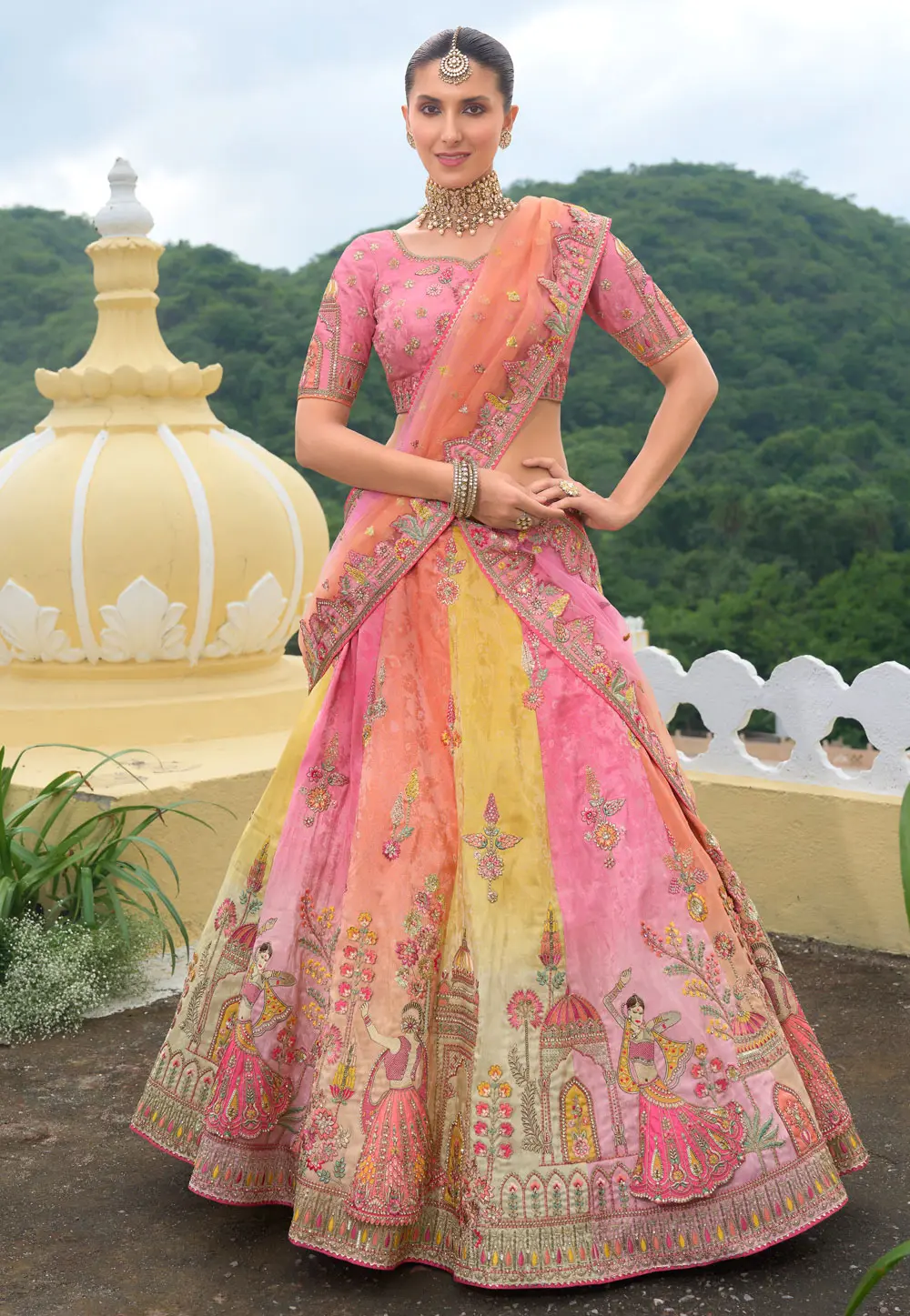 Multicolor Silk Lehenga Choli For Wedding 301289