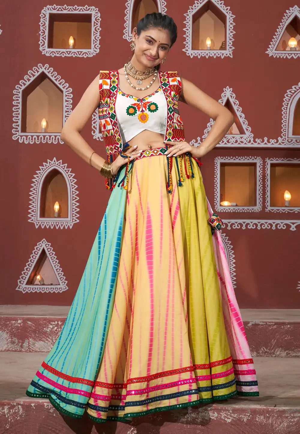 Multicolor Silk Navratri Chaniya Choli 294739