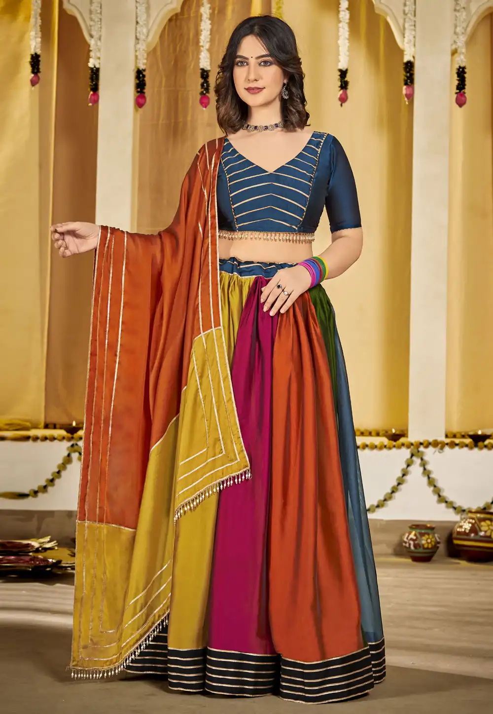 Multicolor Silk Navratri Chaniya Choli 290782