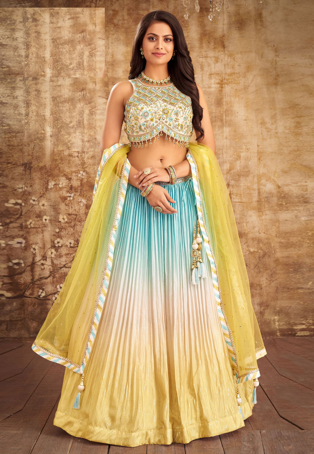 Multicolor Silk Readymade Lehenga Choli 305062