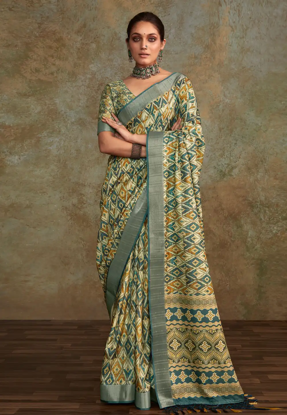 Multicolor Silk Saree With Blouse 289078