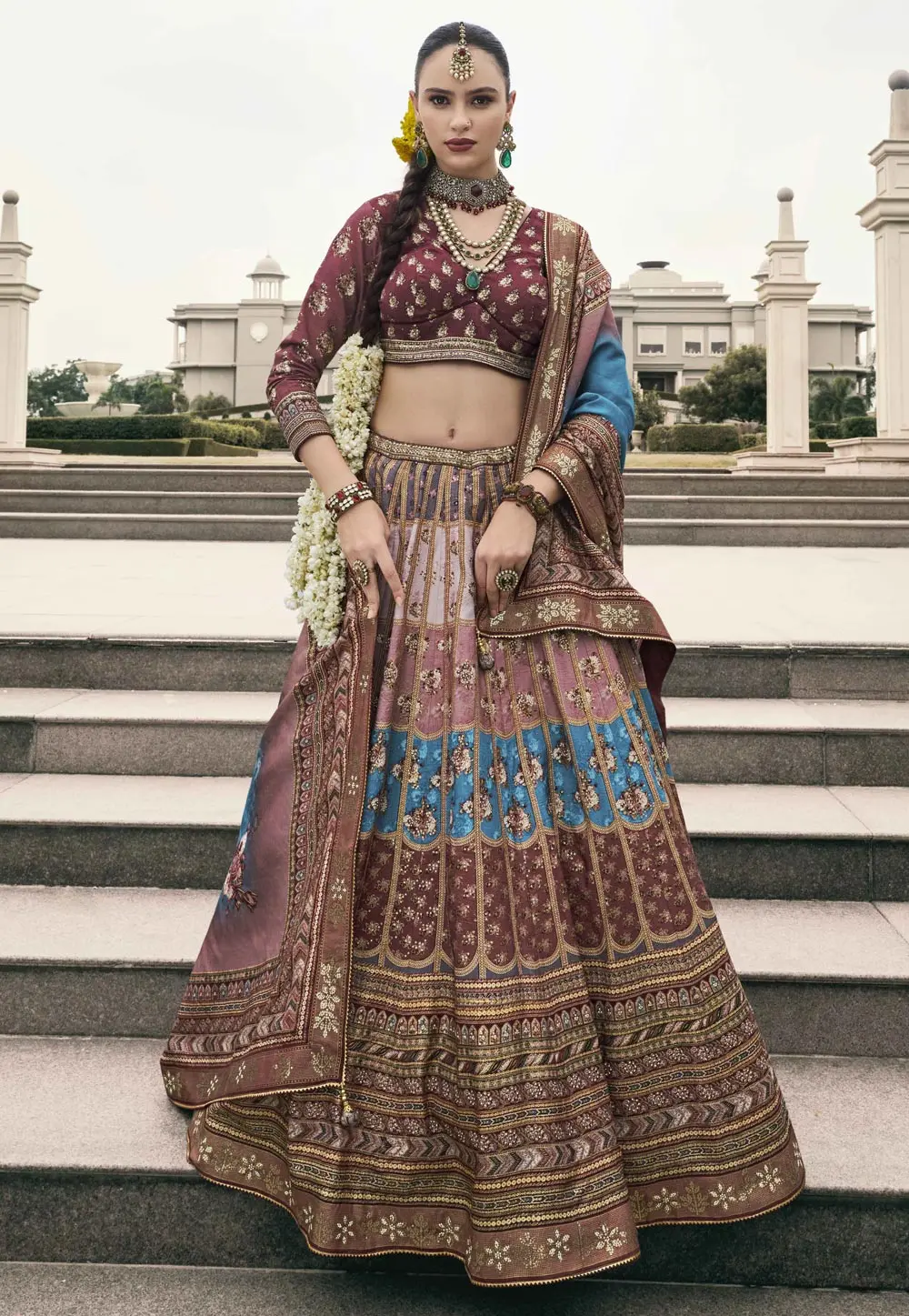 Multicolor Silk Wedding Lehenga Choli 302570