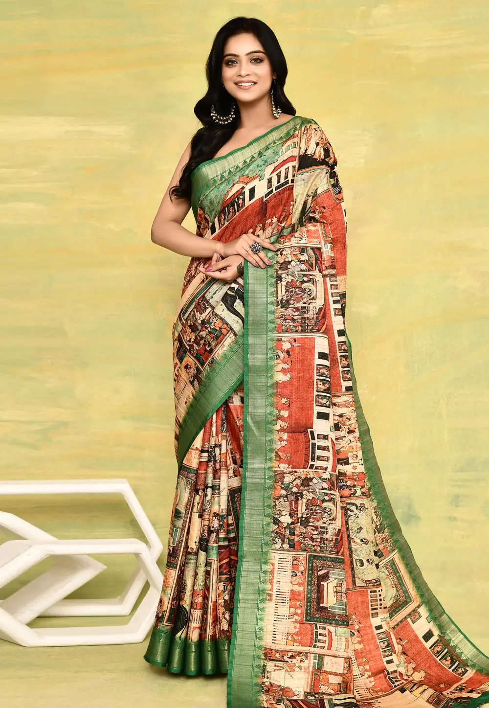 Multicolor Tussar Silk Saree With Blouse 296284