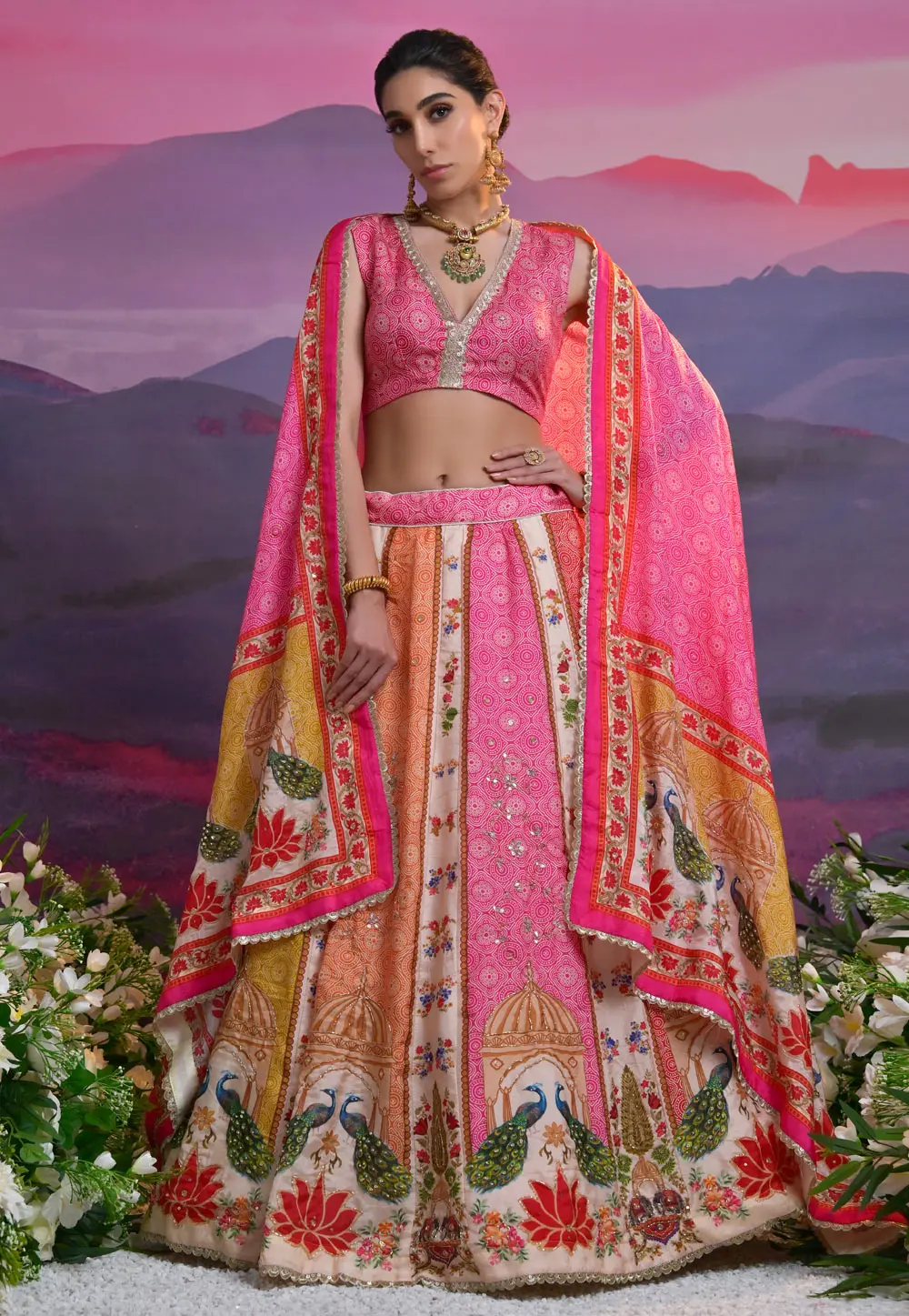 Multicolor Viscose Lehenga Choli 304759