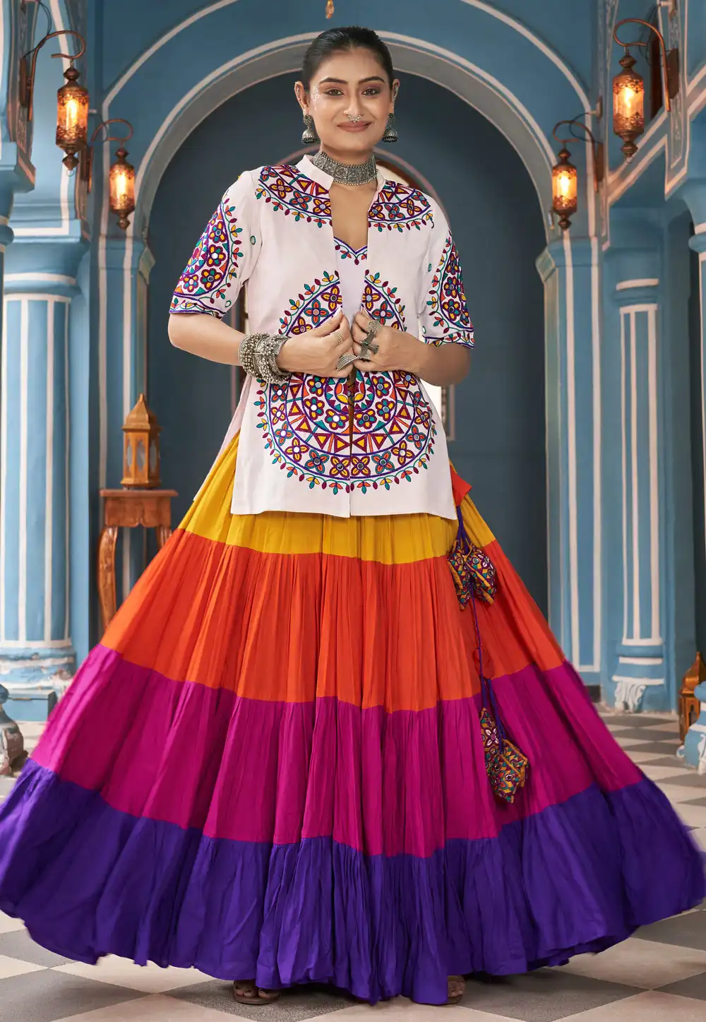 Multicolor Viscose Rayon Navratri Chaniya Choli 294280