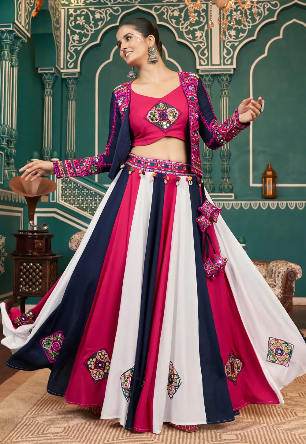 Multicolor Viscose Rayon Navratri Chaniya Choli 295340