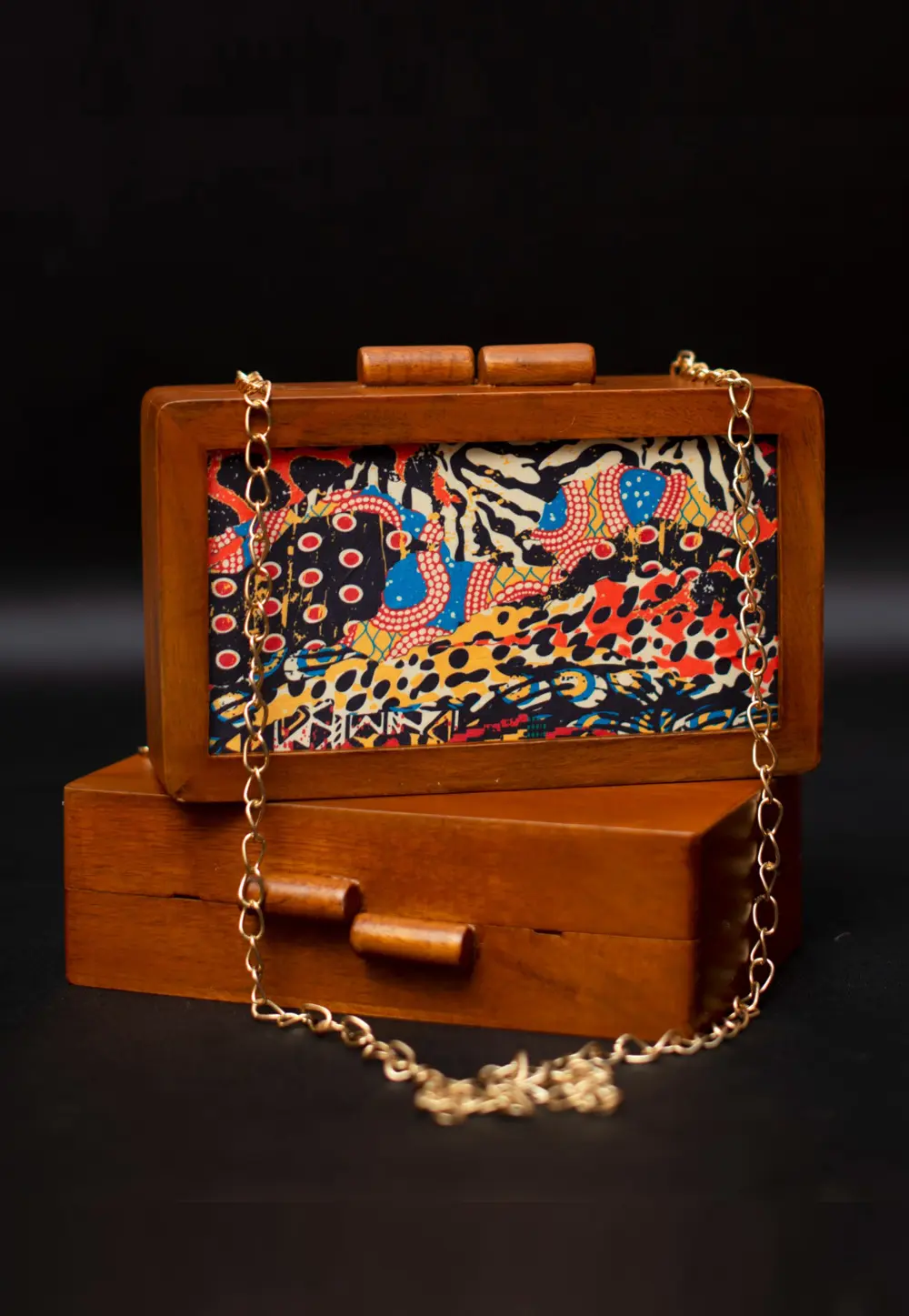 Multicolor Wooden Clutch 297603