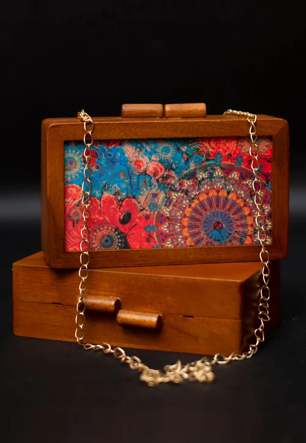 Multicolor Wooden Clutch 297607