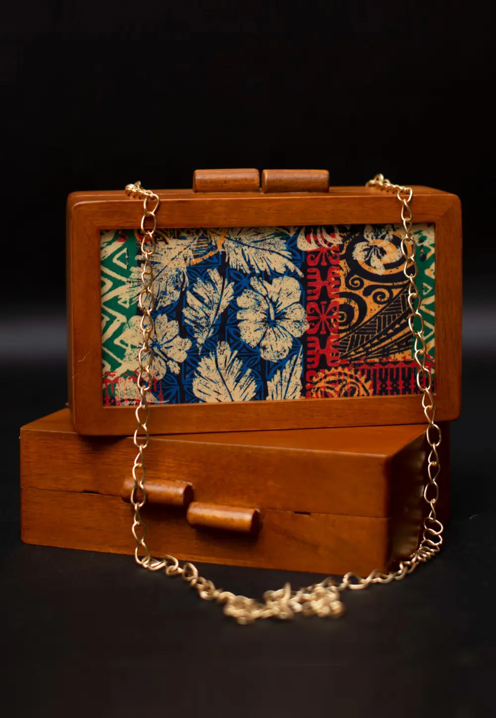 Multicolor Wooden Clutch 297609