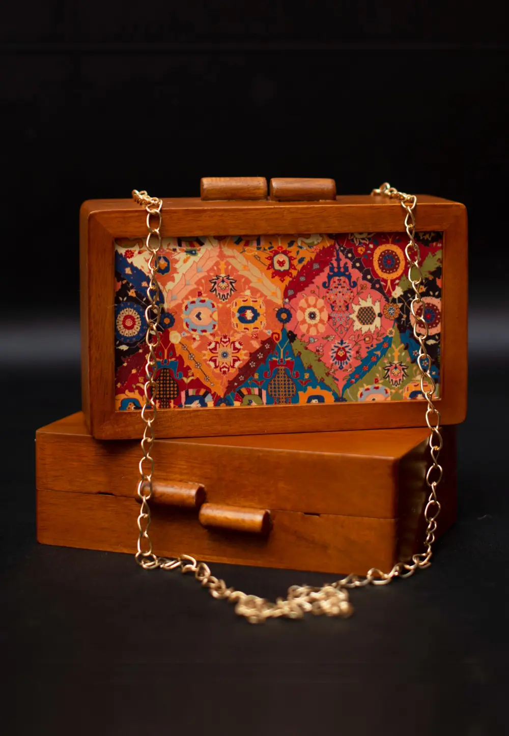 Multicolor Wooden Clutch 297613