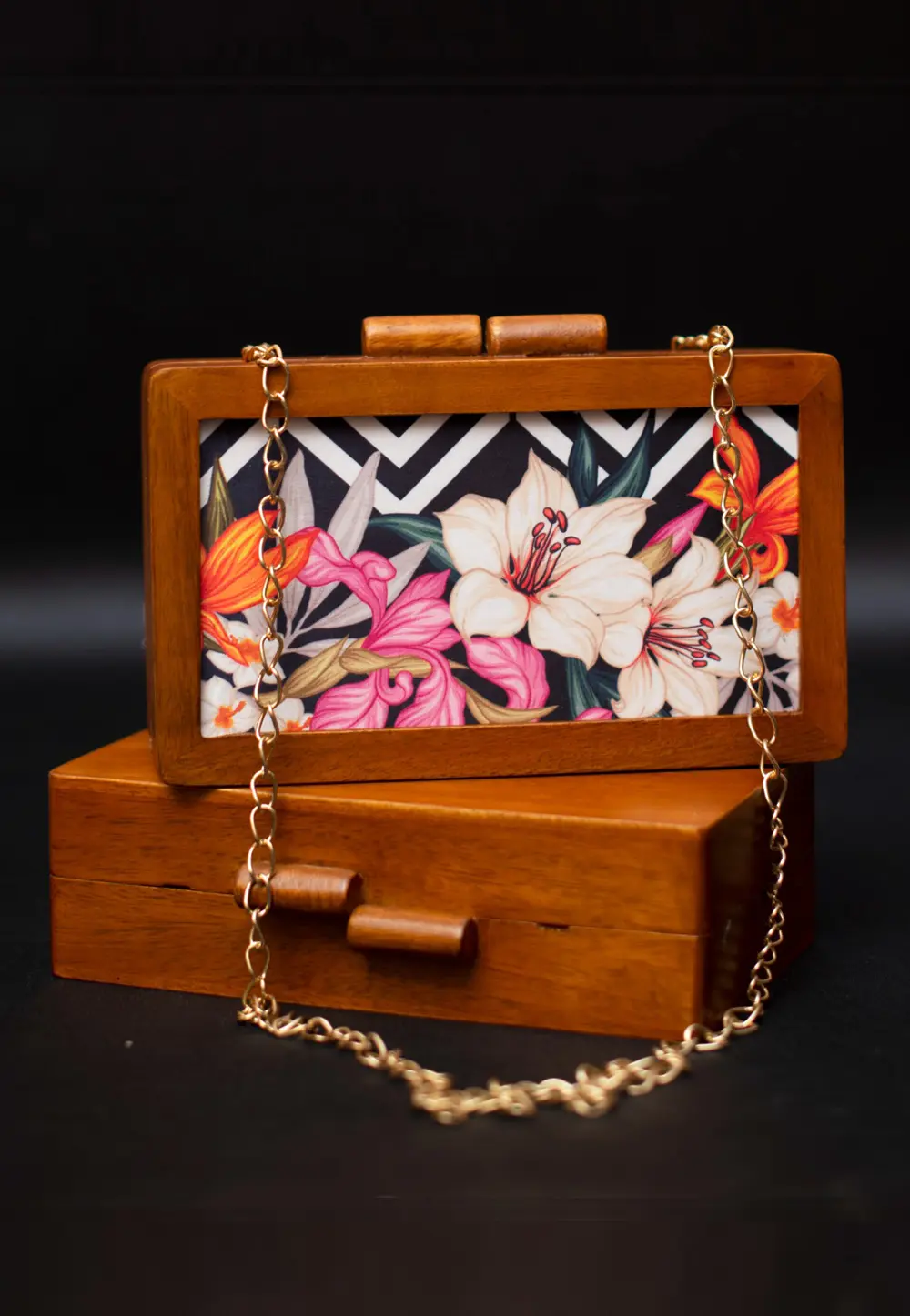 Multicolor Wooden Clutch 297620