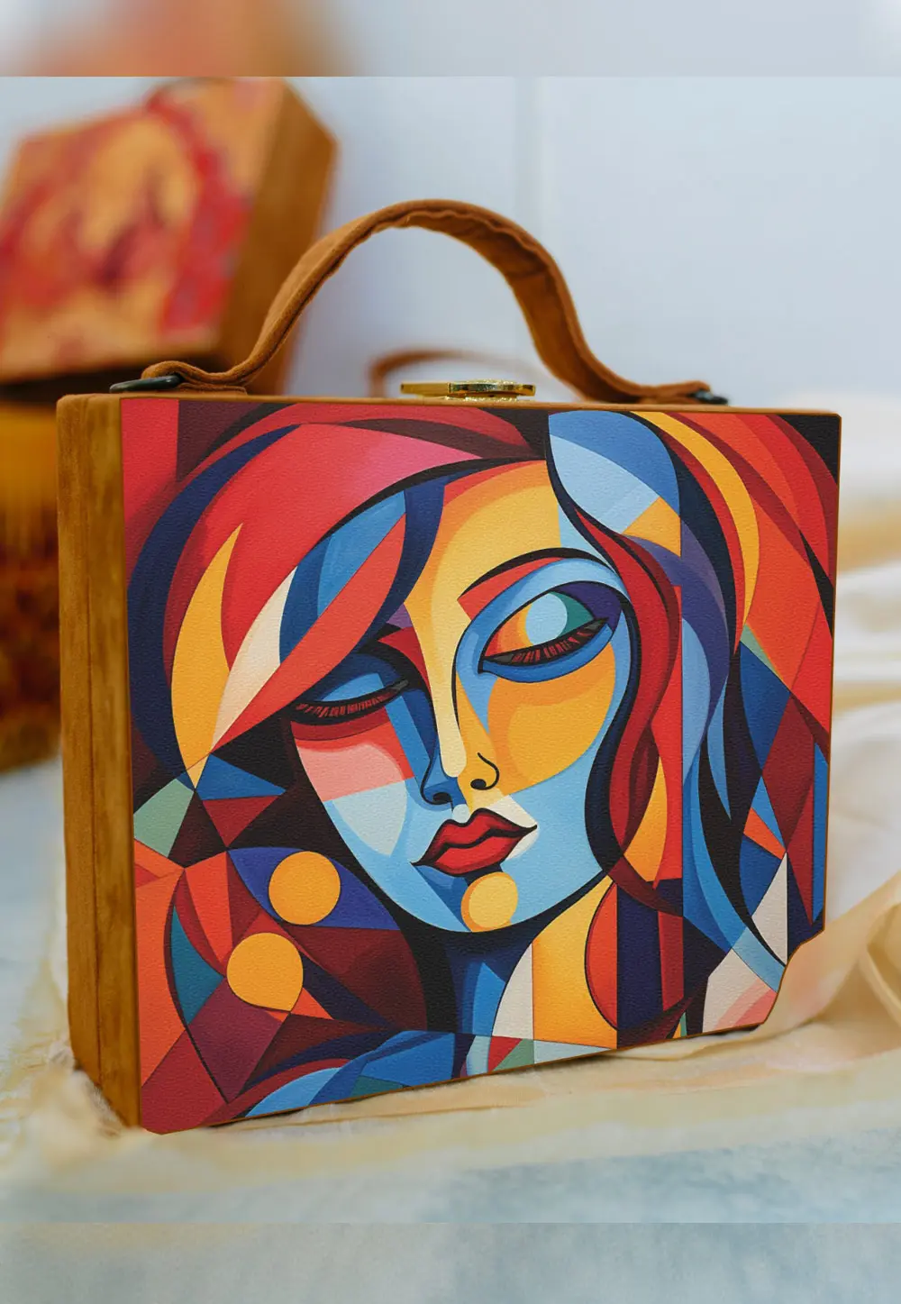 Multicolor Wooden Clutch 297633