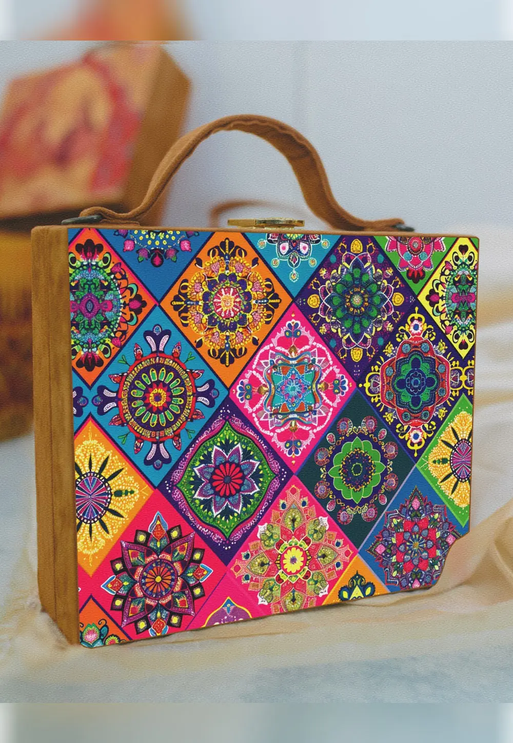 Multicolor Wooden Clutch 298271