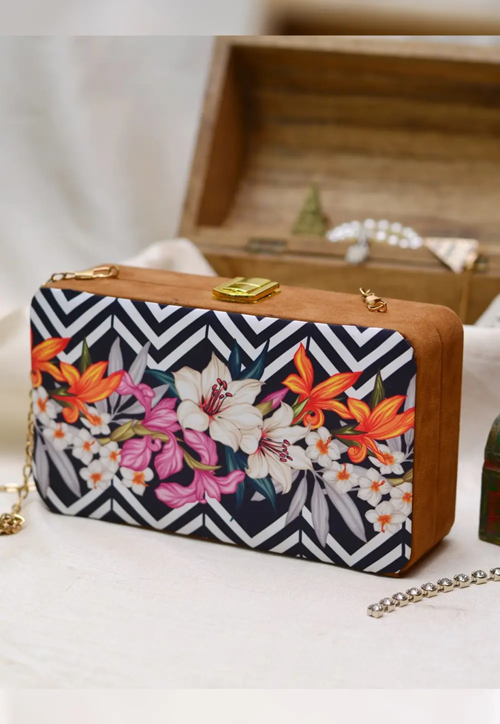 Multicolor Wooden Clutch 299001