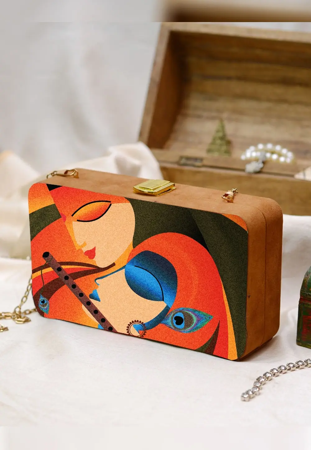 Multicolor Wooden Clutch 299010