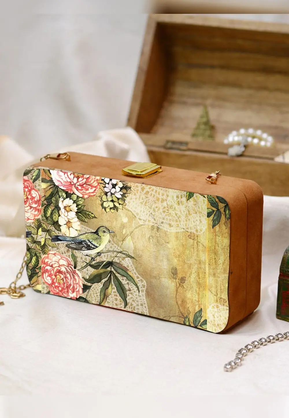 Multicolor Wooden Clutch 299020