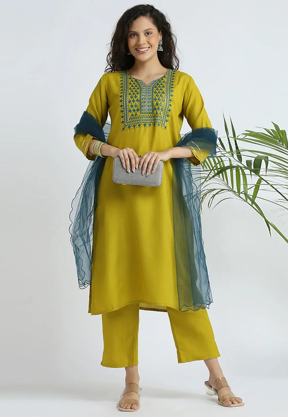 Mustard Cotton Readymade Pakistani Suit 301172