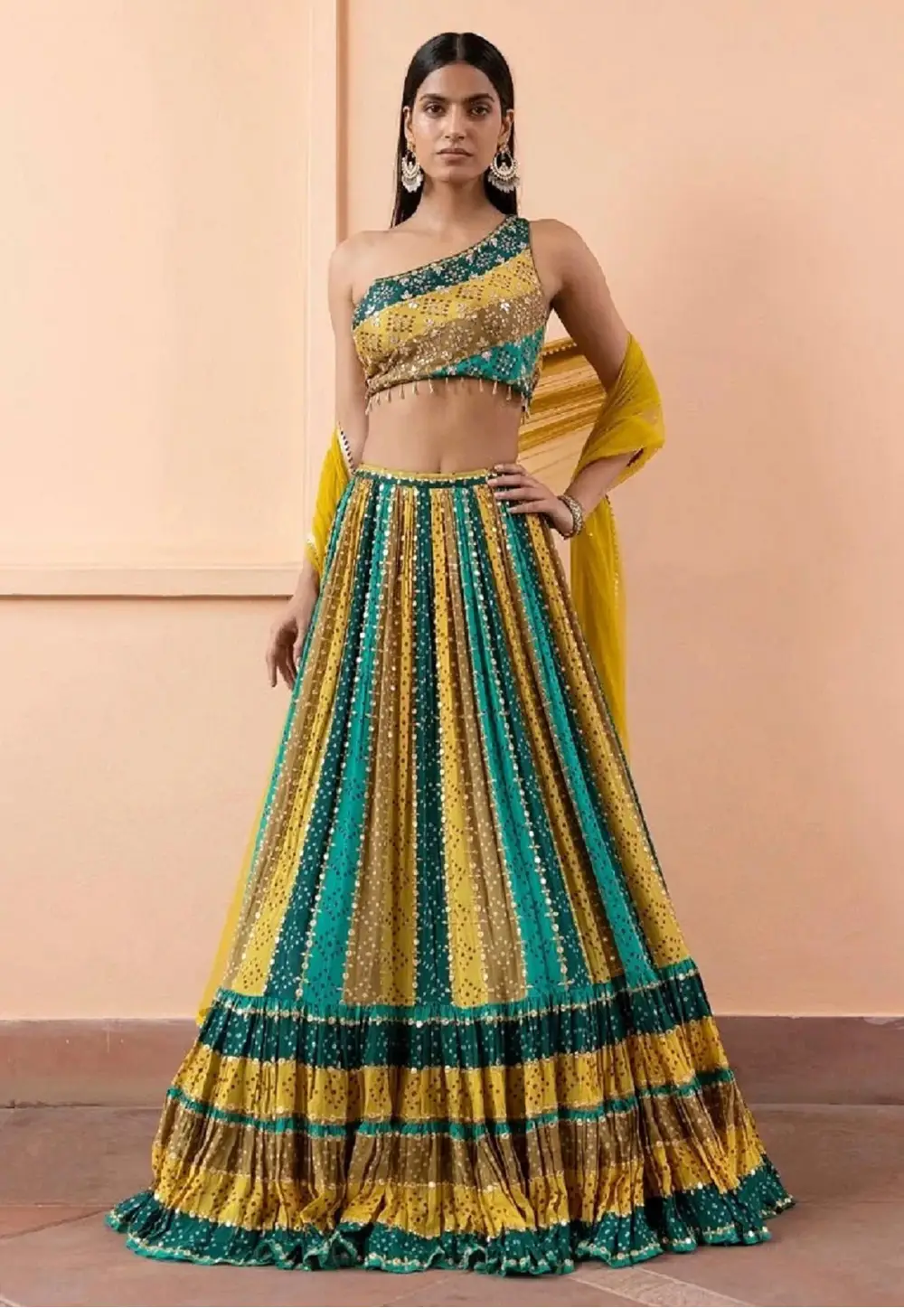 Mustard Georgette Designer Lehenga 295484