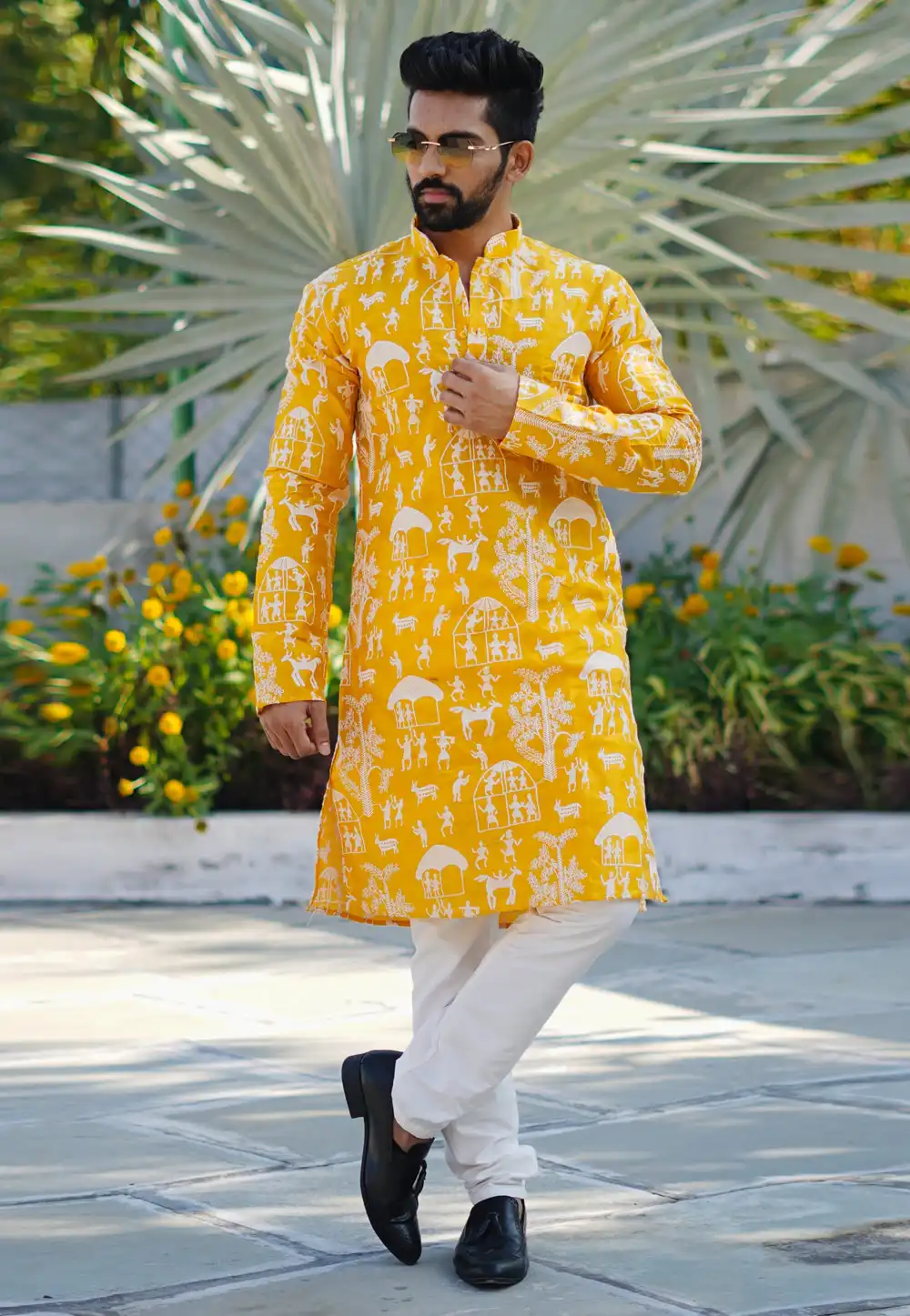 Mustard Silk Kurta Pajama 293300