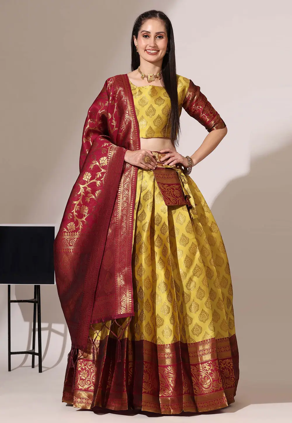 Mustard Silk Lehenga Choli 295383