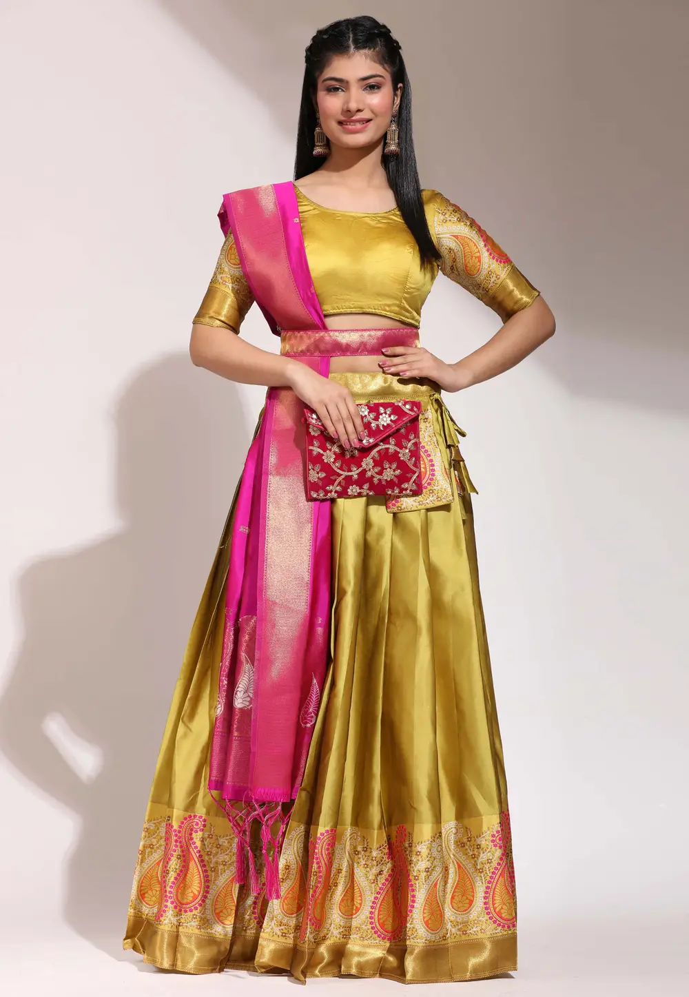 Mustard Silk Lehenga Choli 295868