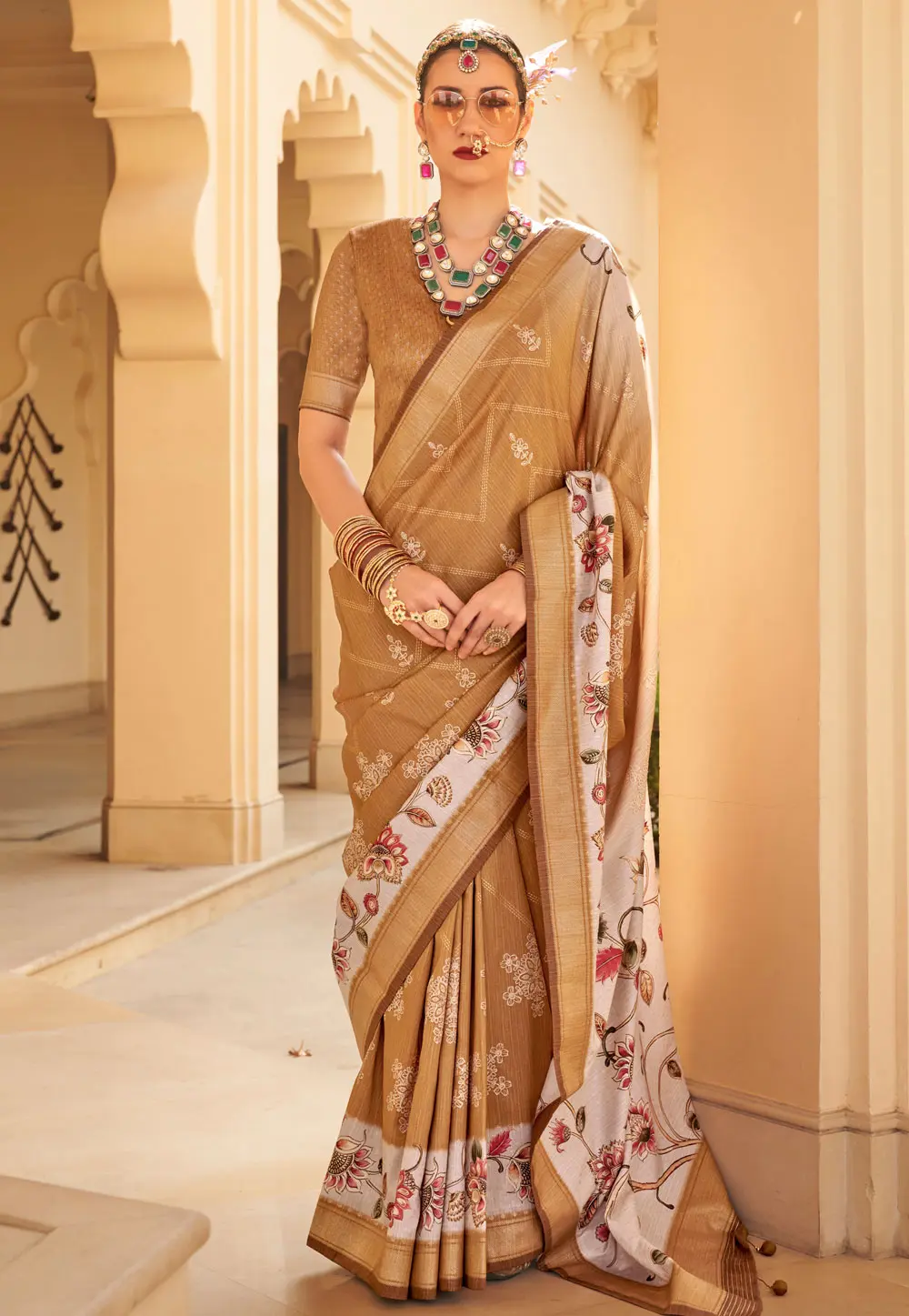 Mustard Silk Saree With Blouse 299449