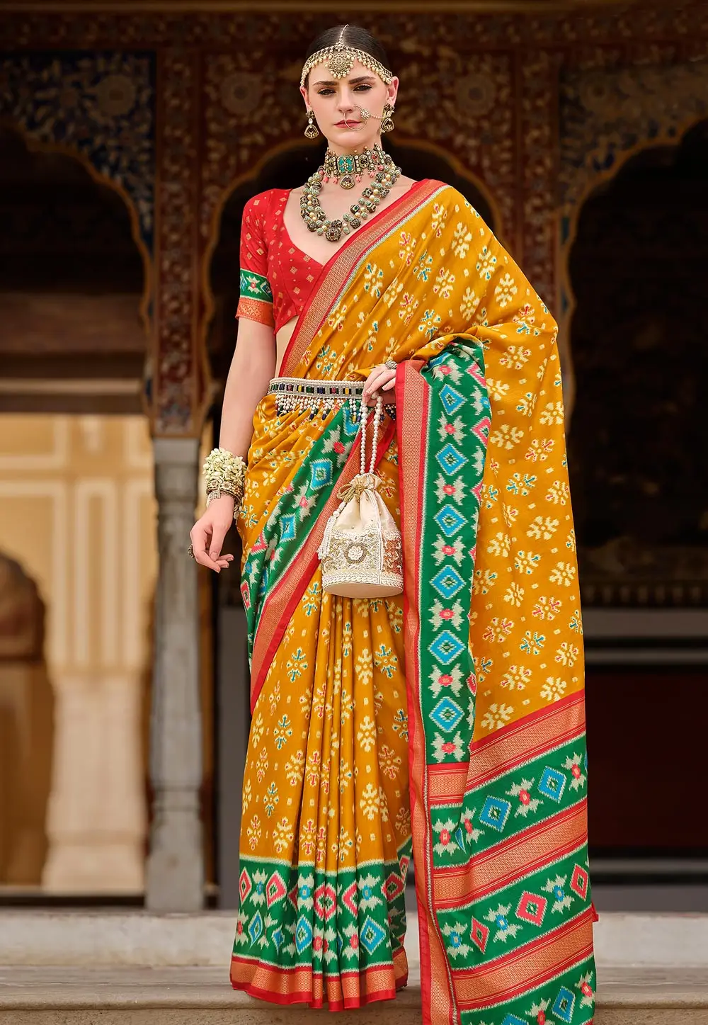 Mustard Silk Saree With Blouse 295569