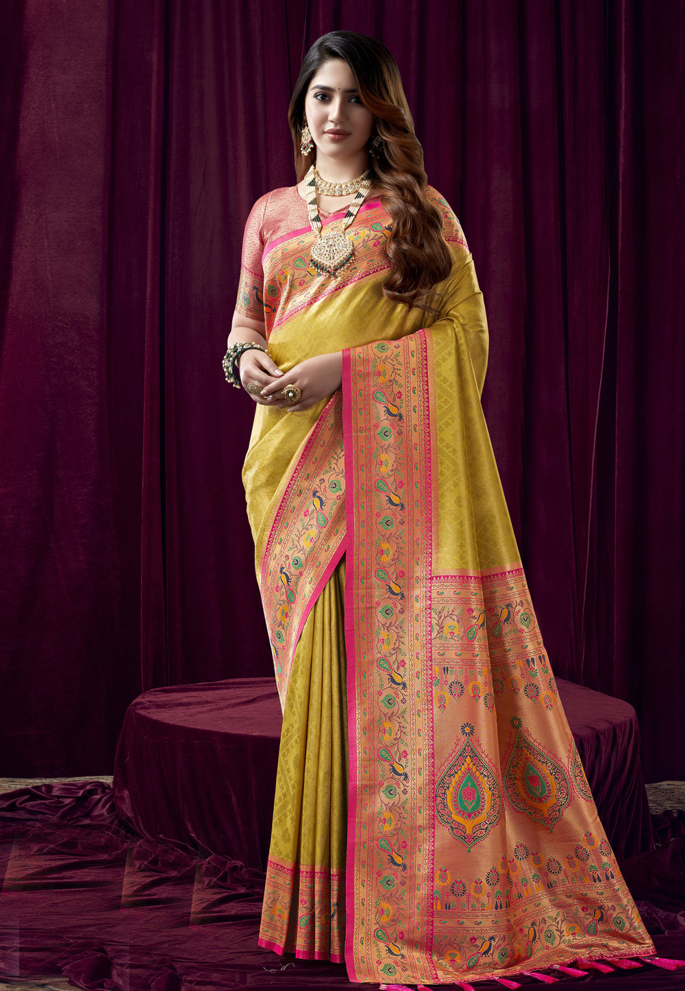 Mustard Silk Saree With Blouse 287011