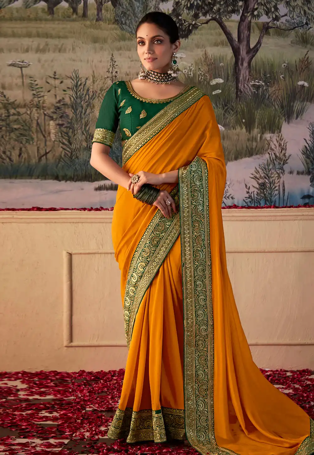 Mustard Silk Saree With Blouse 288927