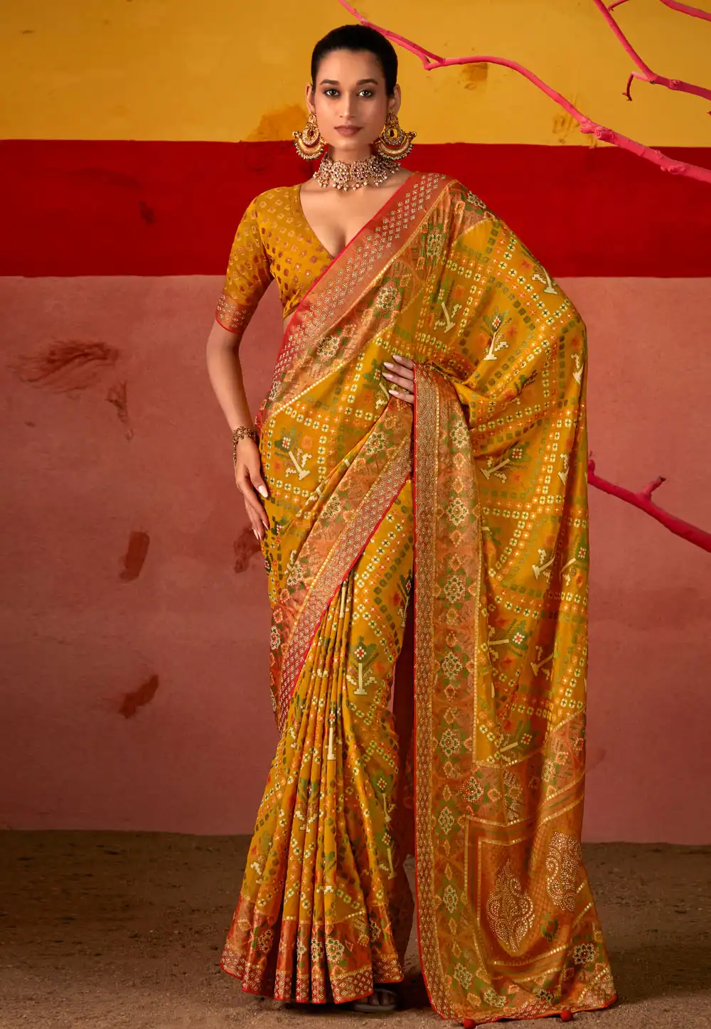 Mustard Silk Saree With Blouse 288935