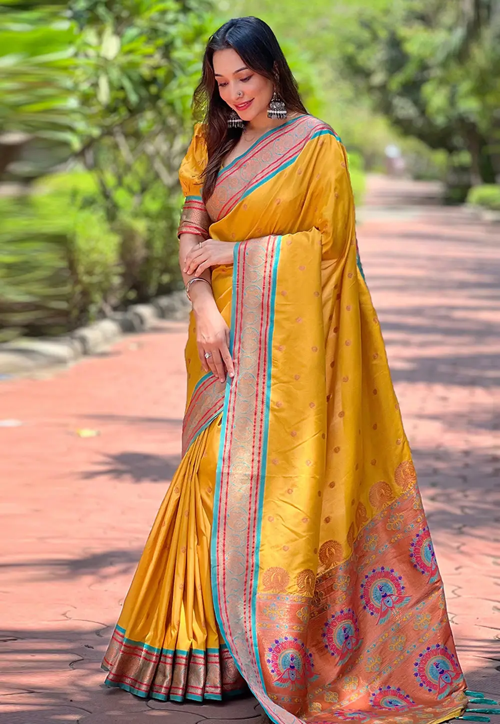 Mustard Silk Saree With Blouse 295679