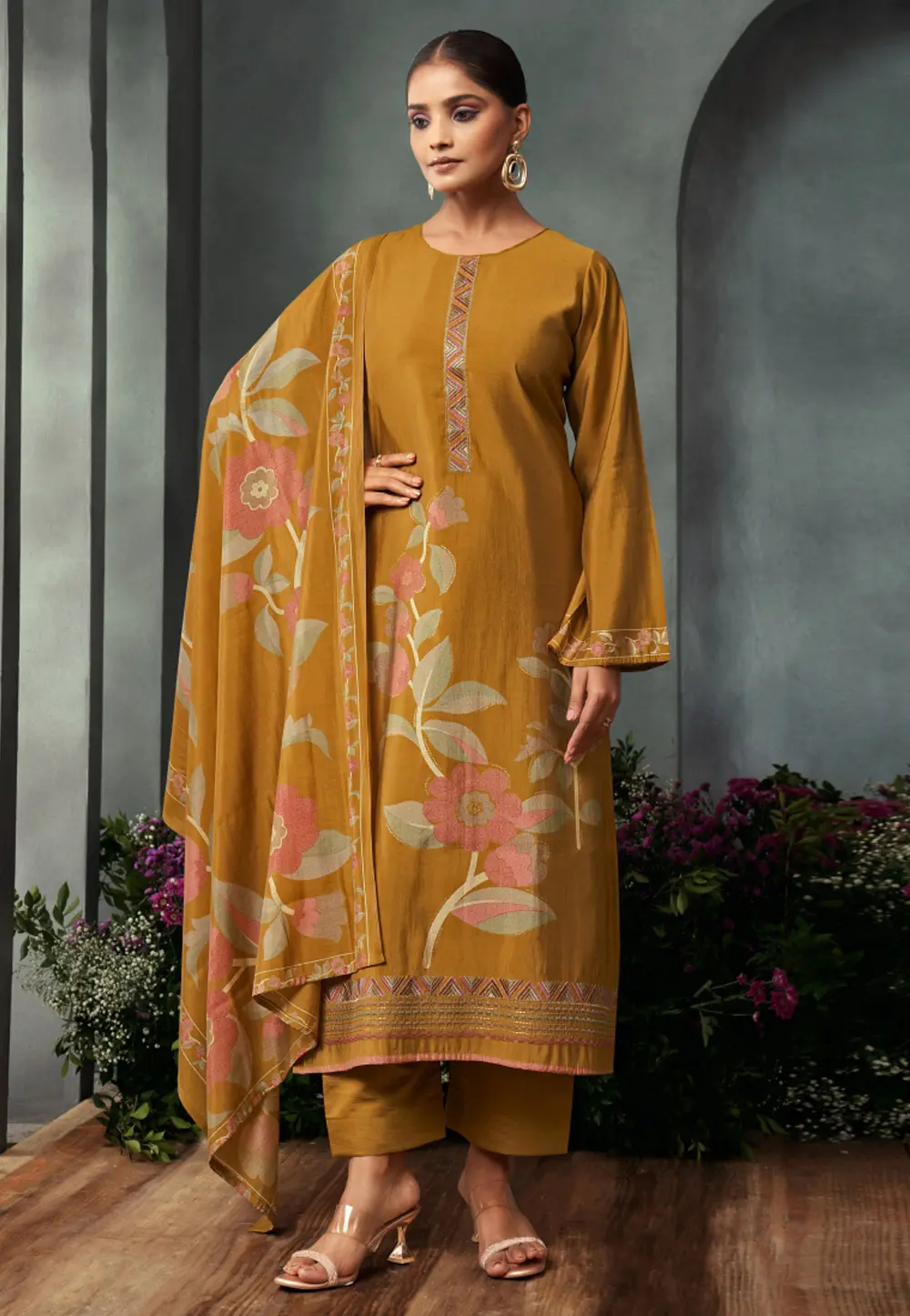 Mustard Viscose Pakistani Suit 302336