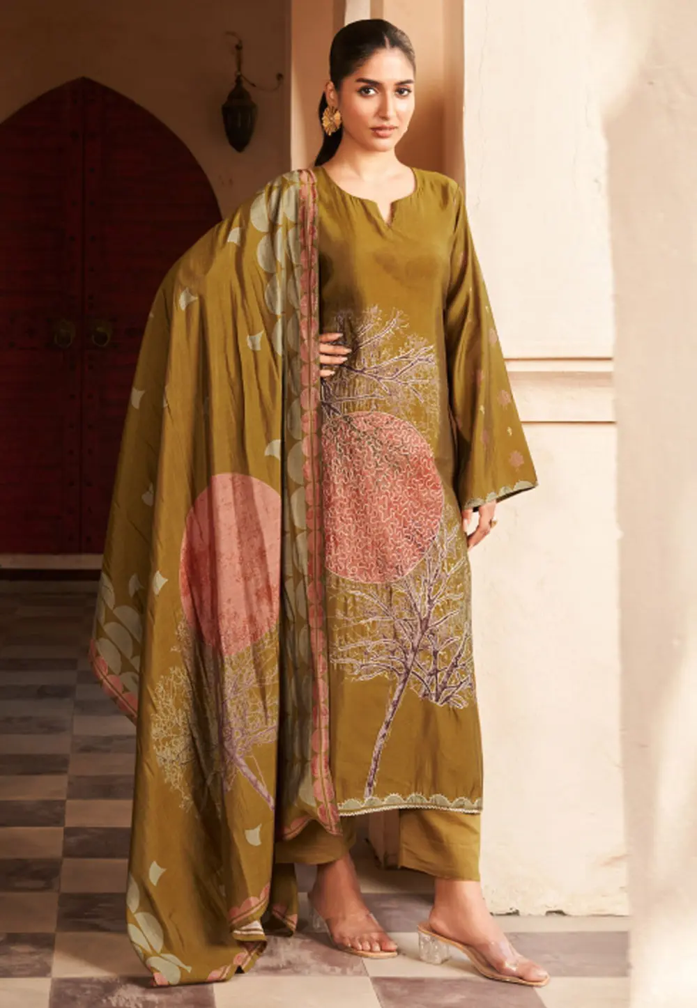 Mustard Viscose Pant Style Suit 302333