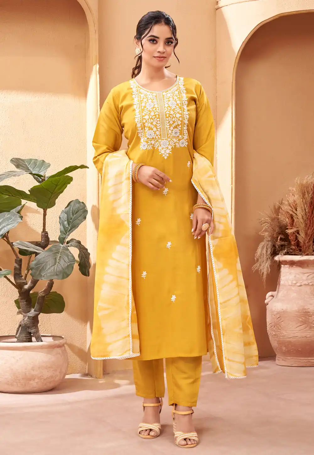 Mustard Viscose Readymade Pakistani Suit 291629