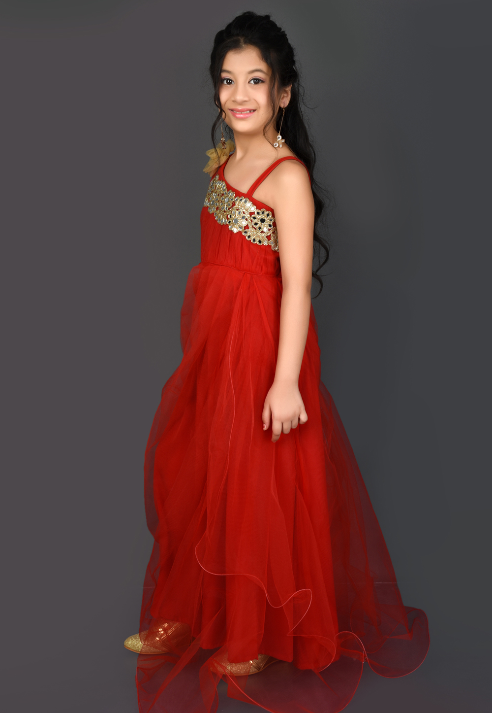 Net Kids Party Wear DUSTY ROSE Gown TBFB22-130DR at Rs 599 in Faridabad