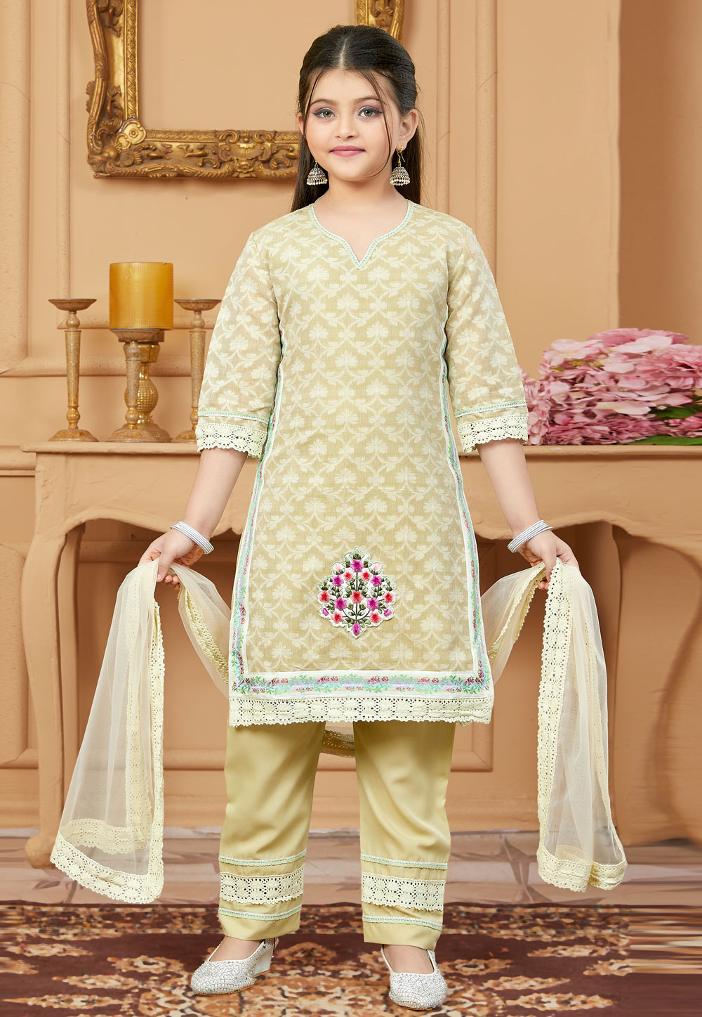 Shop Online Cotton Grey Pant Style Suit : 198279 - Salwar Kameez