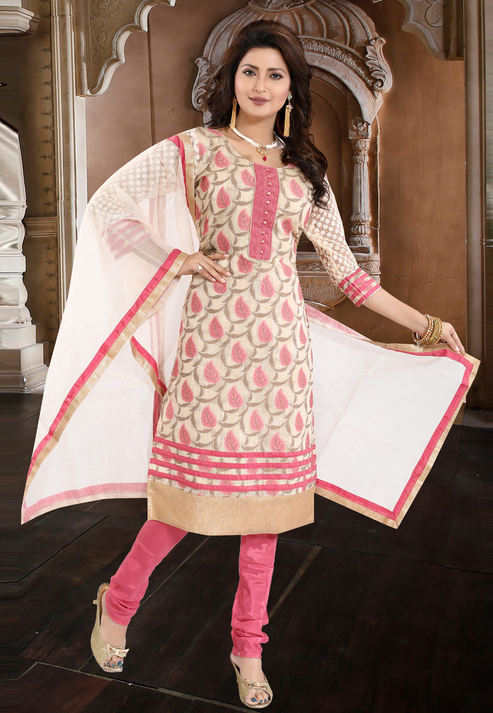 Pink Banglori Silk Readymade Churidar Suit 187157