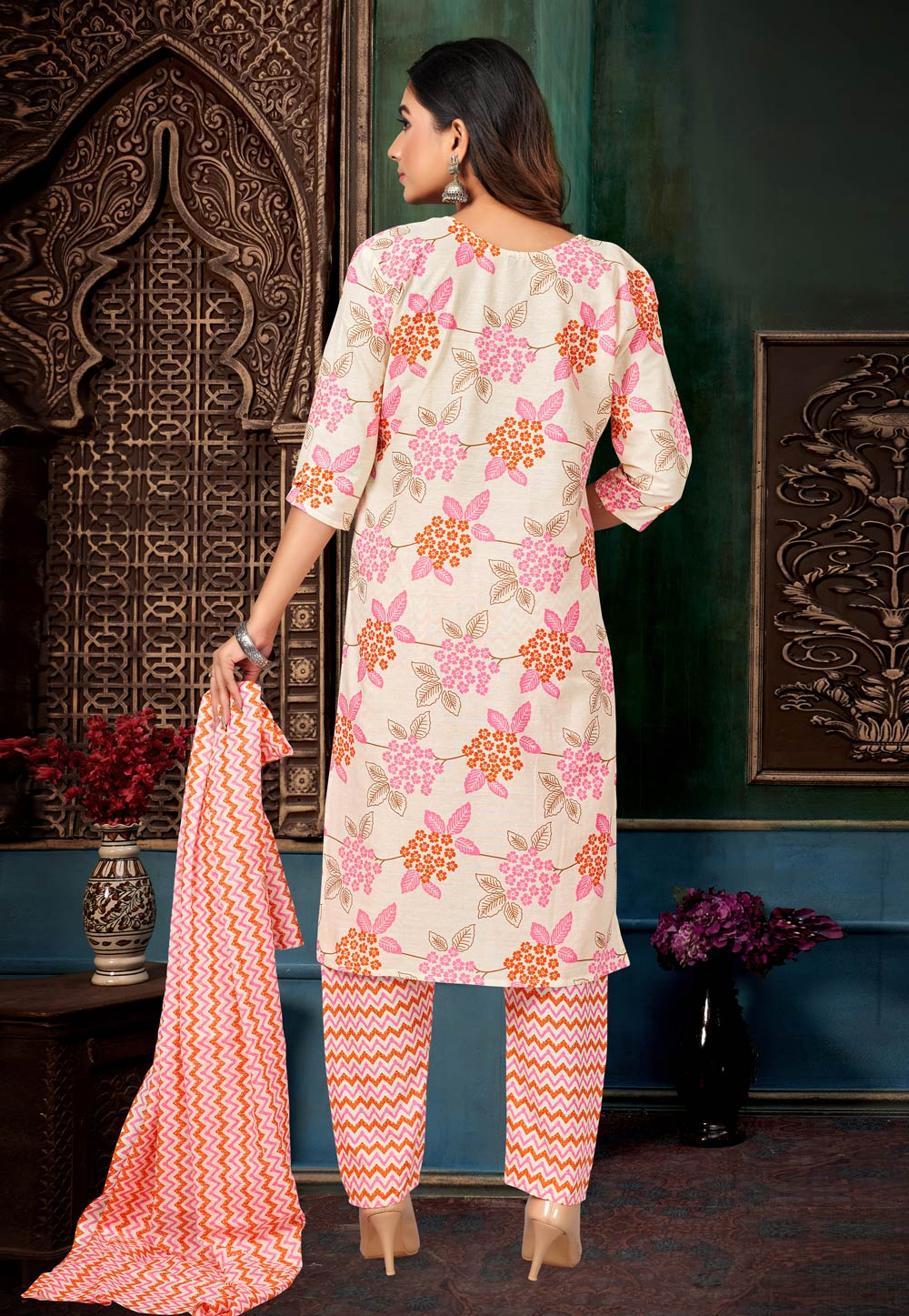 Women's Net Fancy Embroidered Readymade Salwar Suit Set