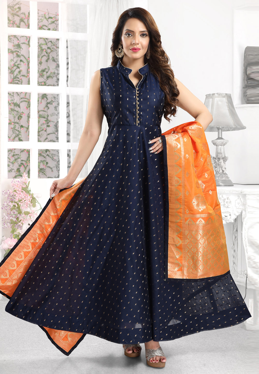 Readymade Anarkali Churidhars - Chanderi cotton with silk | Anarkali dress,  Fashion, Indian dresses