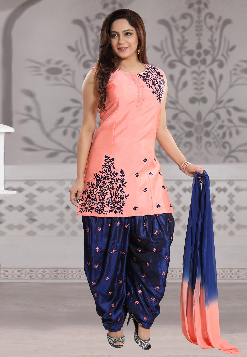 Pink Banglori Silk Readymade Punjabi Suit 177770