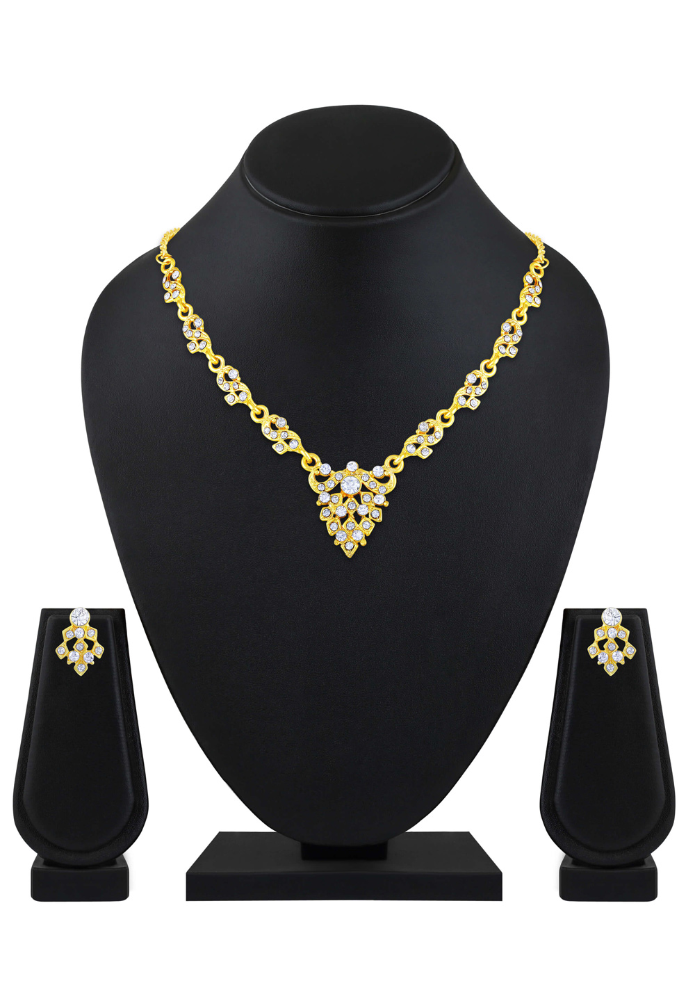 Golden Zinc Necklace With Earrings 199534