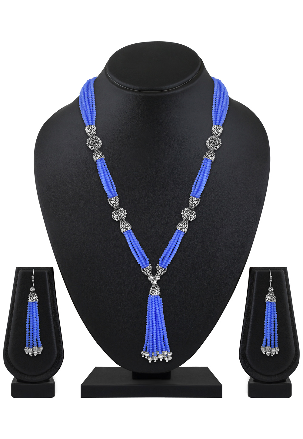 Blue Zinc Necklace Set With Earrings 199615